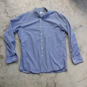 Uniqlo Navy Gingham Dress Shirt